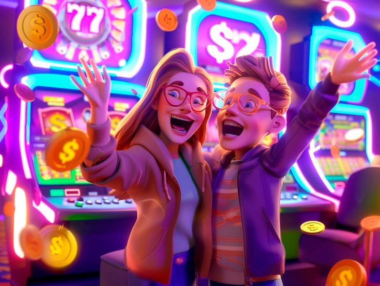 Live casino studio with roulette and blackjack tables